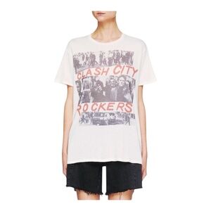 R13 Clash City Rockers Graphic Print Top Cotton Cashmere Blend Size Med